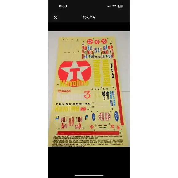 Davey Allison phone Havoline Columbia tel.com Landline Telephone New, Never Used - Picture 9 of 11